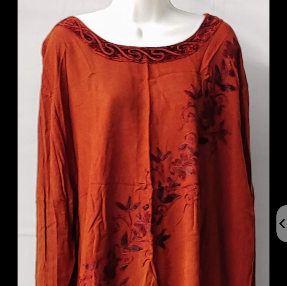 Vintage Womens 3X 2pc Boho Inspired Top Skirt
